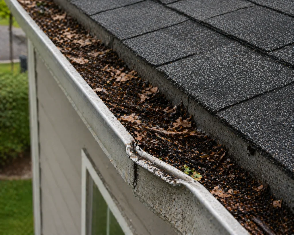 Debris Trapped in Roof Valleys