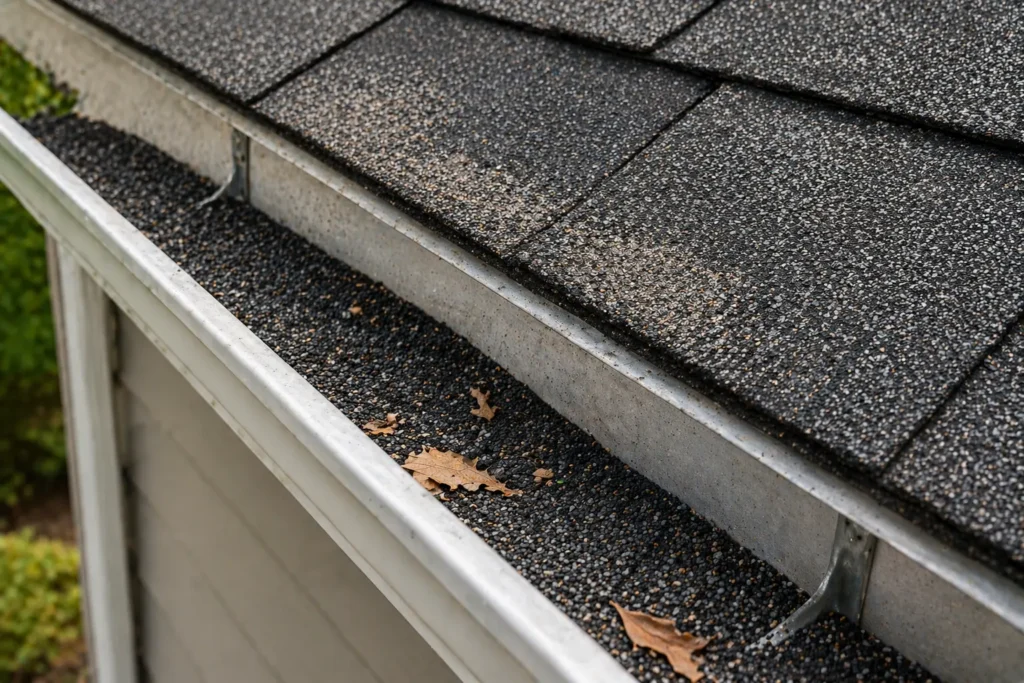Granules Building Up in Gutters